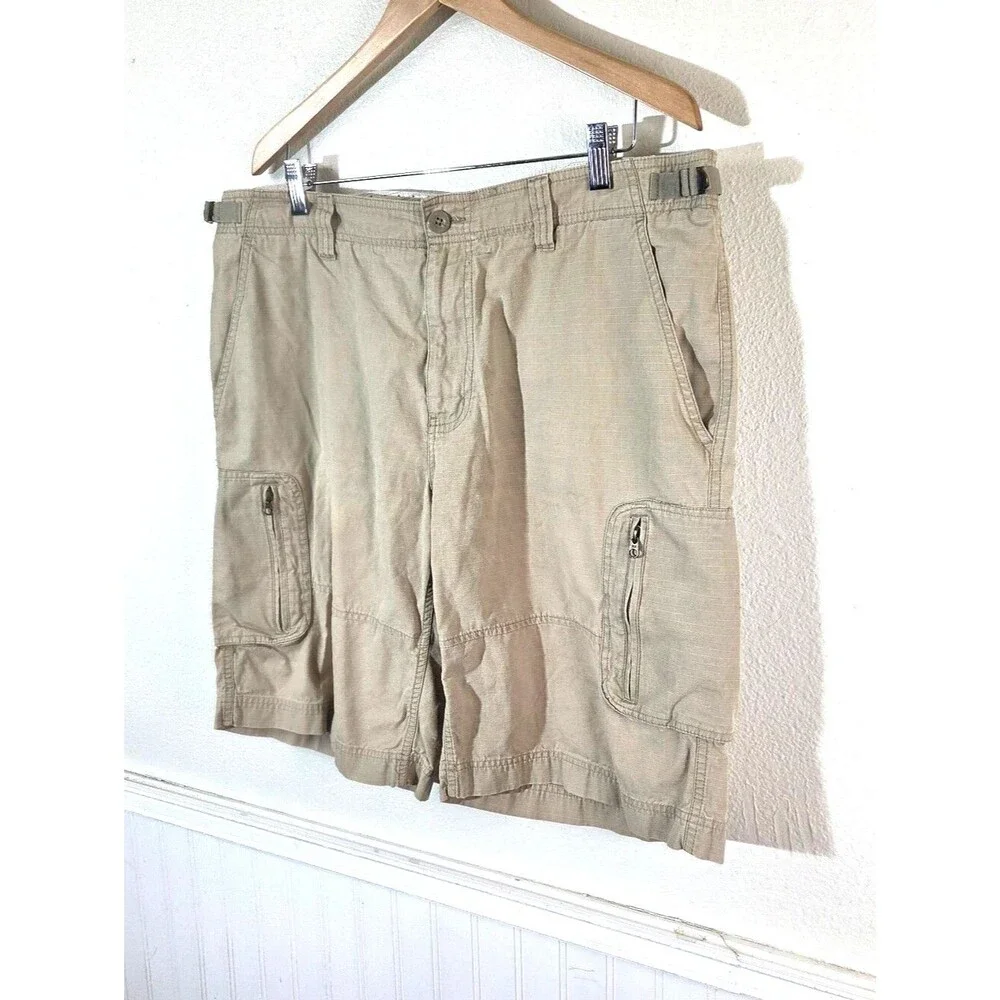The North Face Mens Cargo Hiking Shorts 38 Beige Ripstop Outdoor Utility